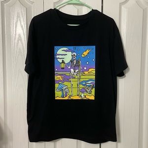 🍀Oversized Style Skeleton Graphic Tee